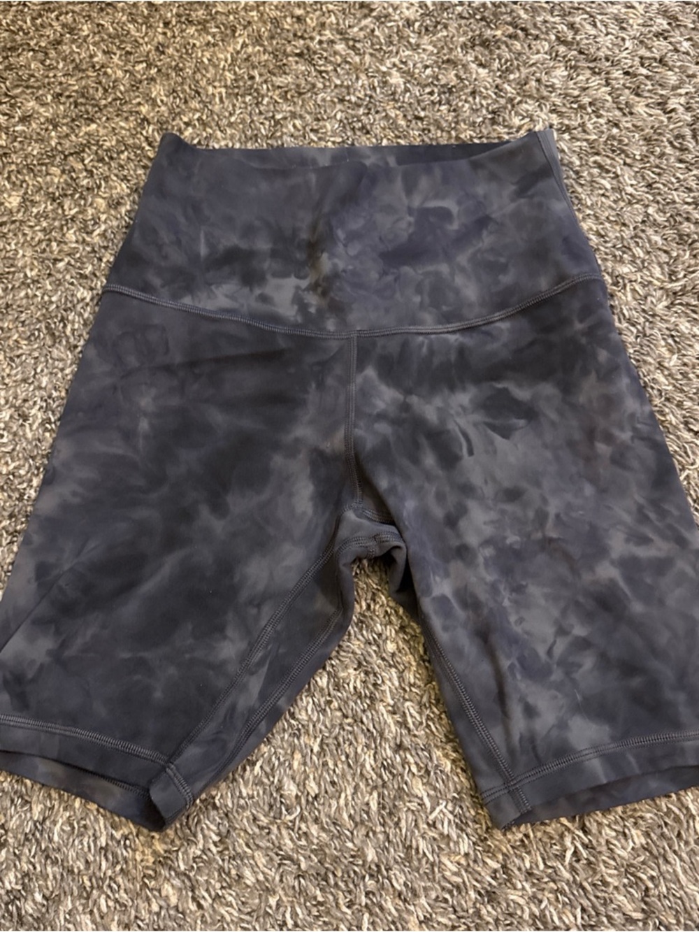Women's Lululemon High-Waist Tie-Dye Gray Biker Shorts